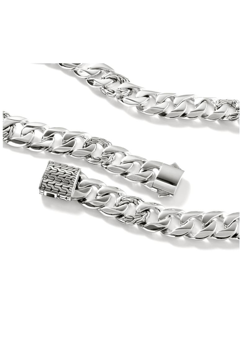 Curb Chain Necklace, 14mm, Alternate, color, SILVER