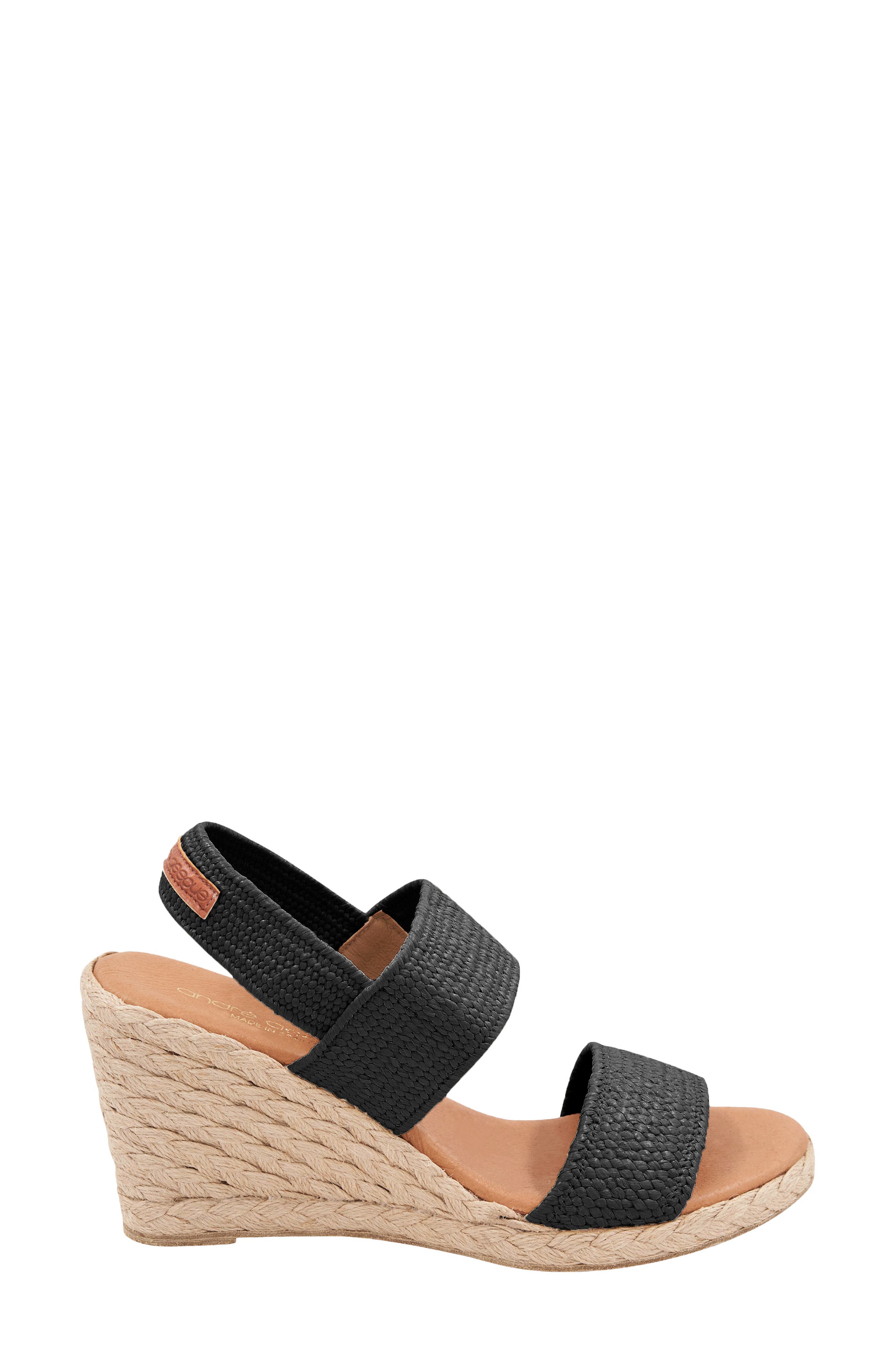 André Assous Allison Espadrille Wedge Sandal, Alternate, color, Black