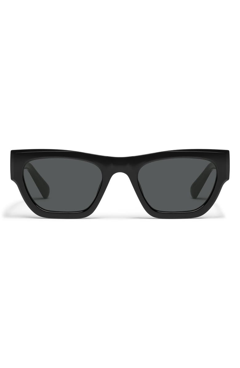 QUAY Nice Try 54mm Square Sunglasses, Main, color, Black/ Smoke