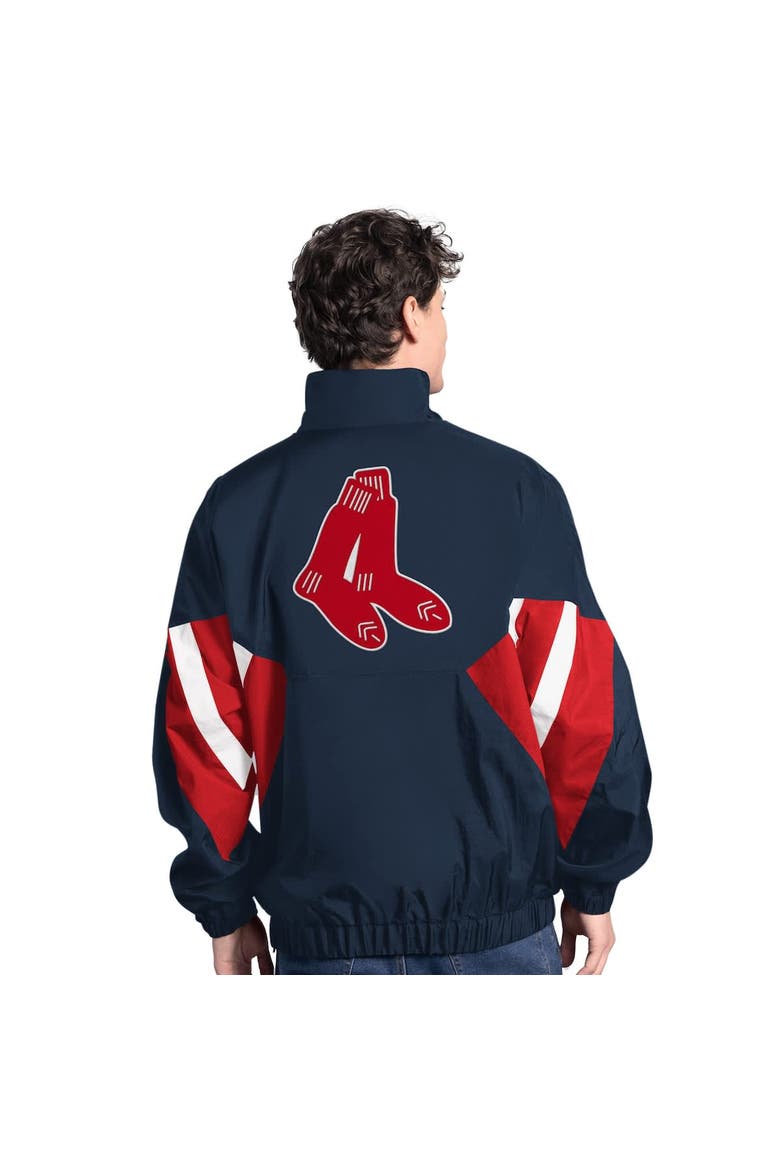 Men's Starter  Navy Boston Red Sox Cooperstown Chief Half-Zip Pullover, Alternate, color, Navy