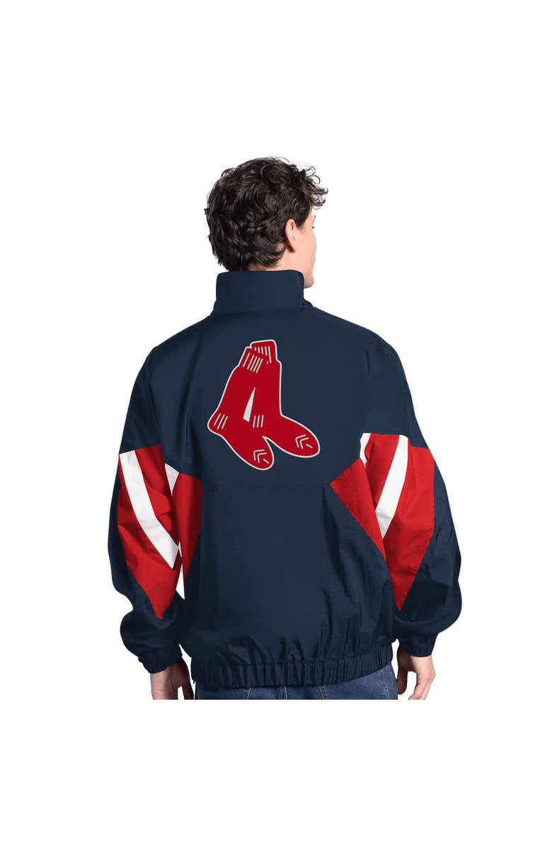 STARTER Men's Starter  Navy Boston Red Sox Cooperstown Chief Half-Zip Pullover, Alternate, color, Navy