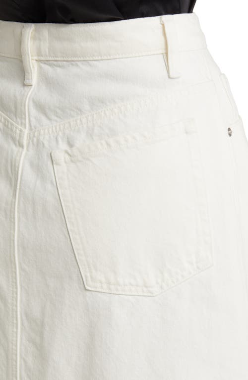 Frame The Midaxi Skirt Angled Seam Raw After Ecru Denim In Ecru