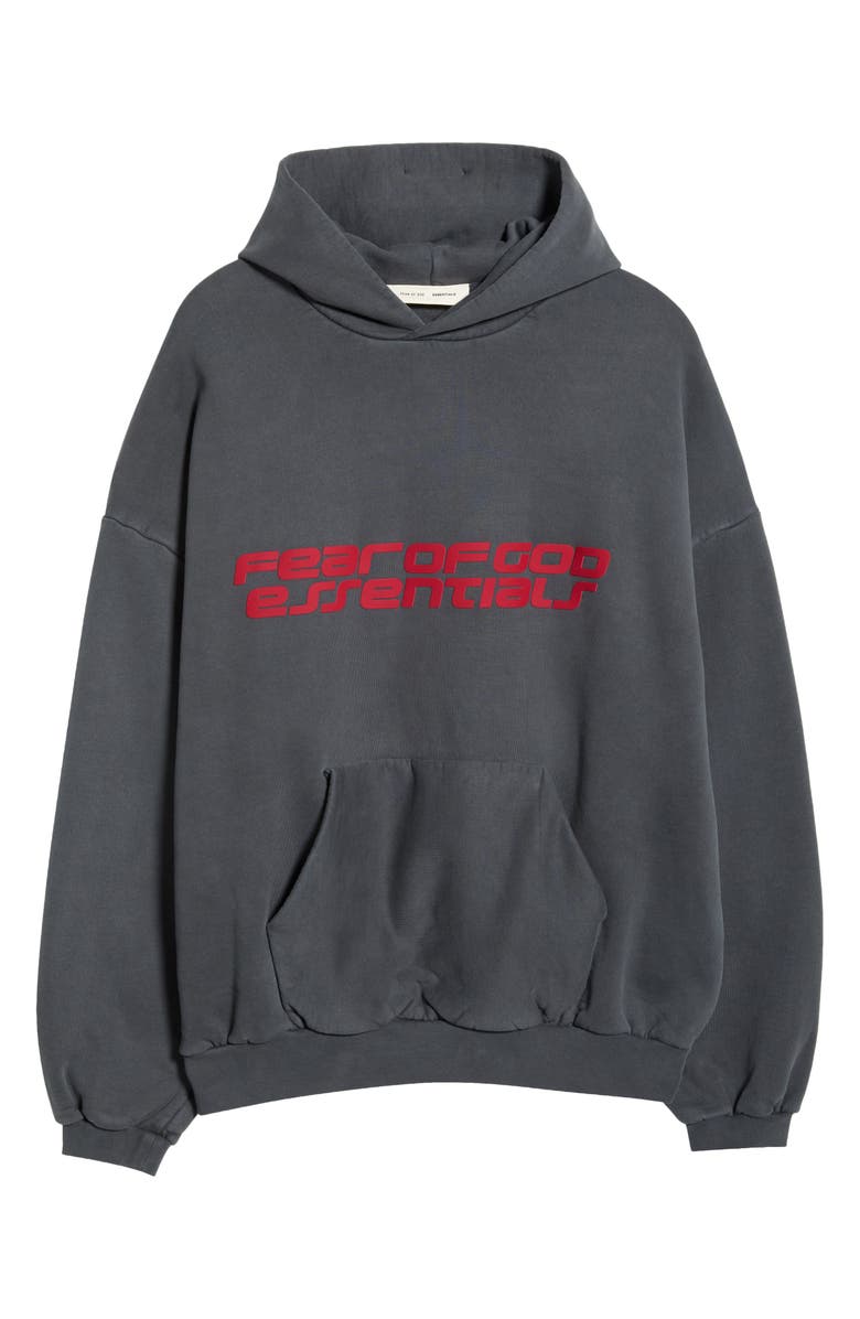 Fear of God Essentials "90s Logo Graphic Hoodie, Main, color, Iron Grey