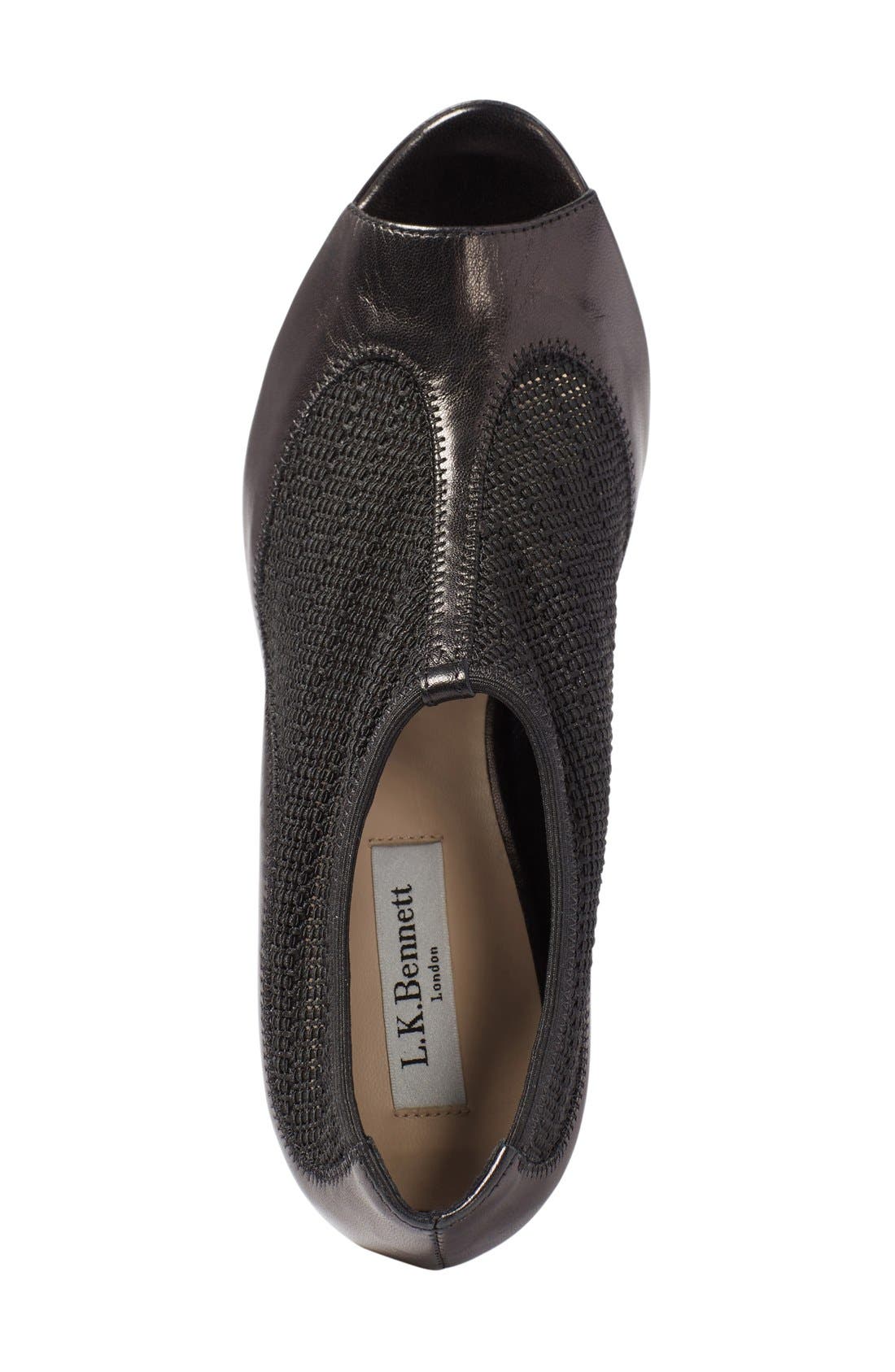 L.K. Bennett 'Lara' Bootie, Alternate, color, BLACK MESH NAPPA