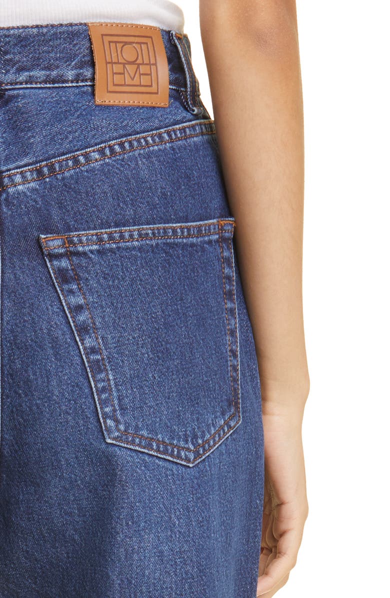 TOTEME High Waist Tapered Jeans, Alternate, color, Dark Blue