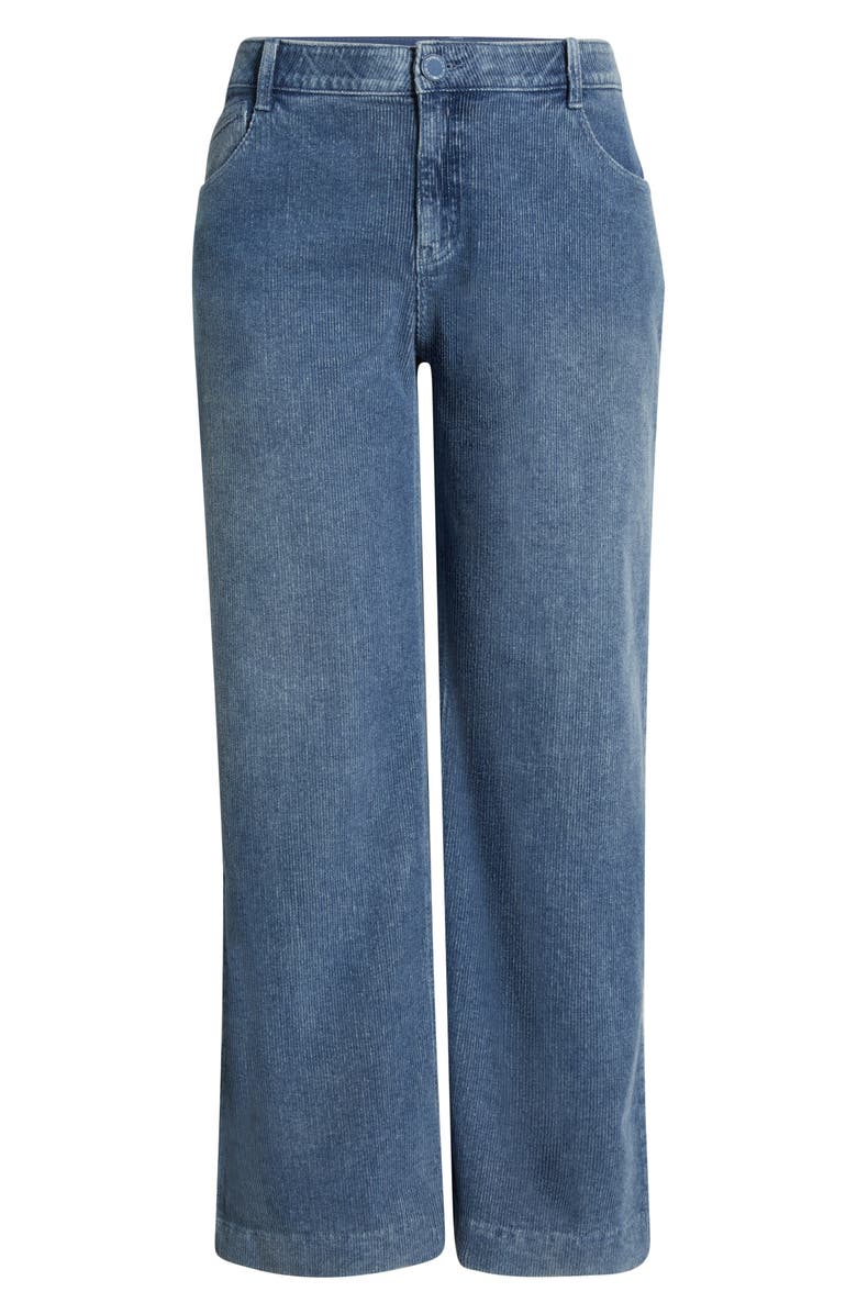 Wit & Wisdom Sam 'Ab'Solution High Waist Wide Leg Corduroy Jeans, Alternate, color, Washed Mid Blue