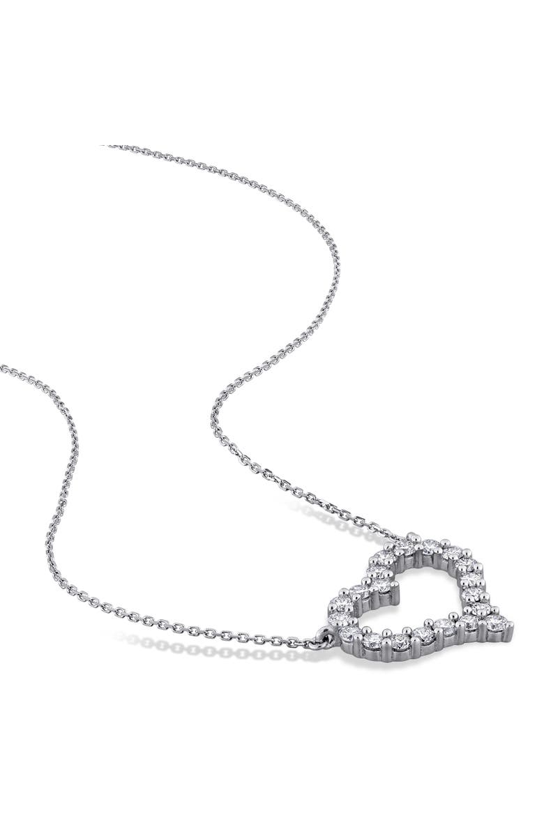 Julianna B. Lab-Grown Diamond Open Heart Necklace 14k, Alternate, color, White Gold