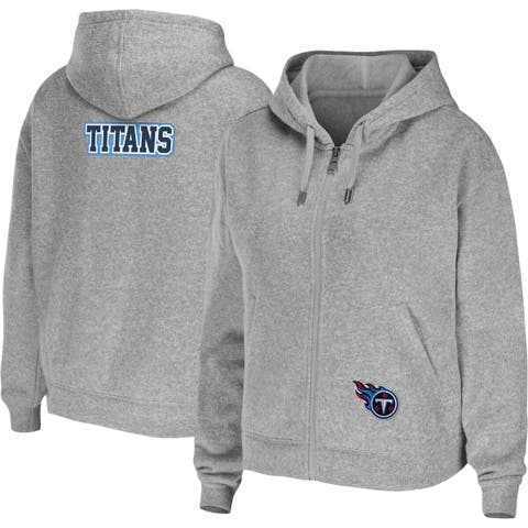 Women's WEAR by Erin Andrews Heathered Gray Tennessee Titans Team Full-Zip Hoodie