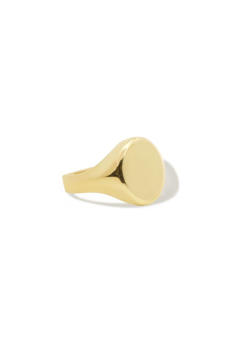 The Lovery Fine Jewelry Oval Signet Ring, Main, color, Yellow Gold