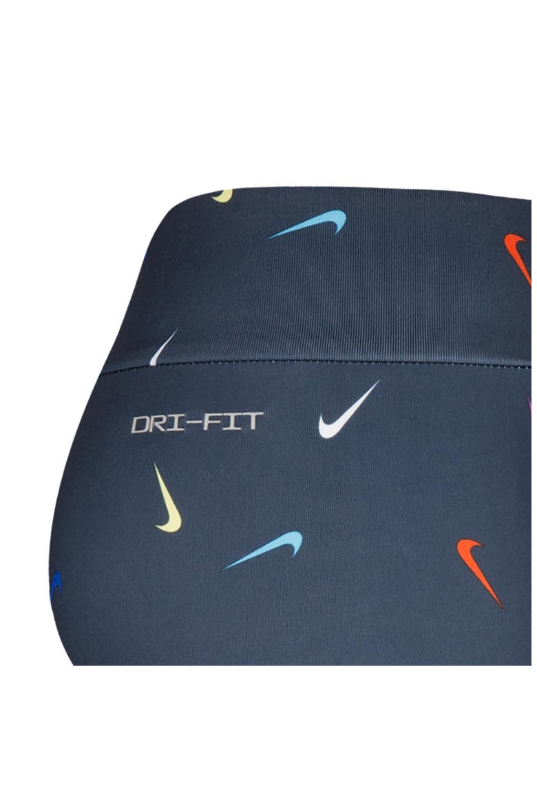 Kids' Swoosh Leggings, Alternate, color, OBSIDIAN