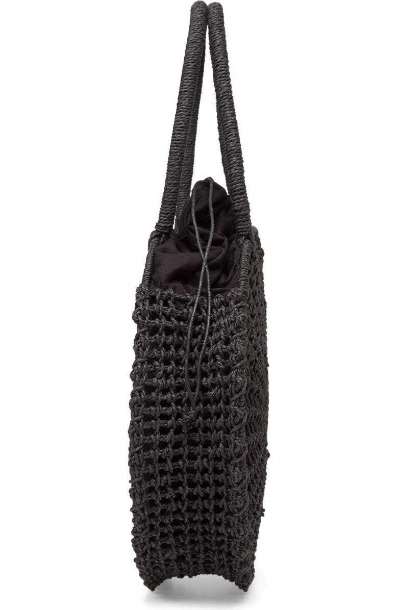 Topshop Bella Straw Circle Tote Handbag, Alternate, color,