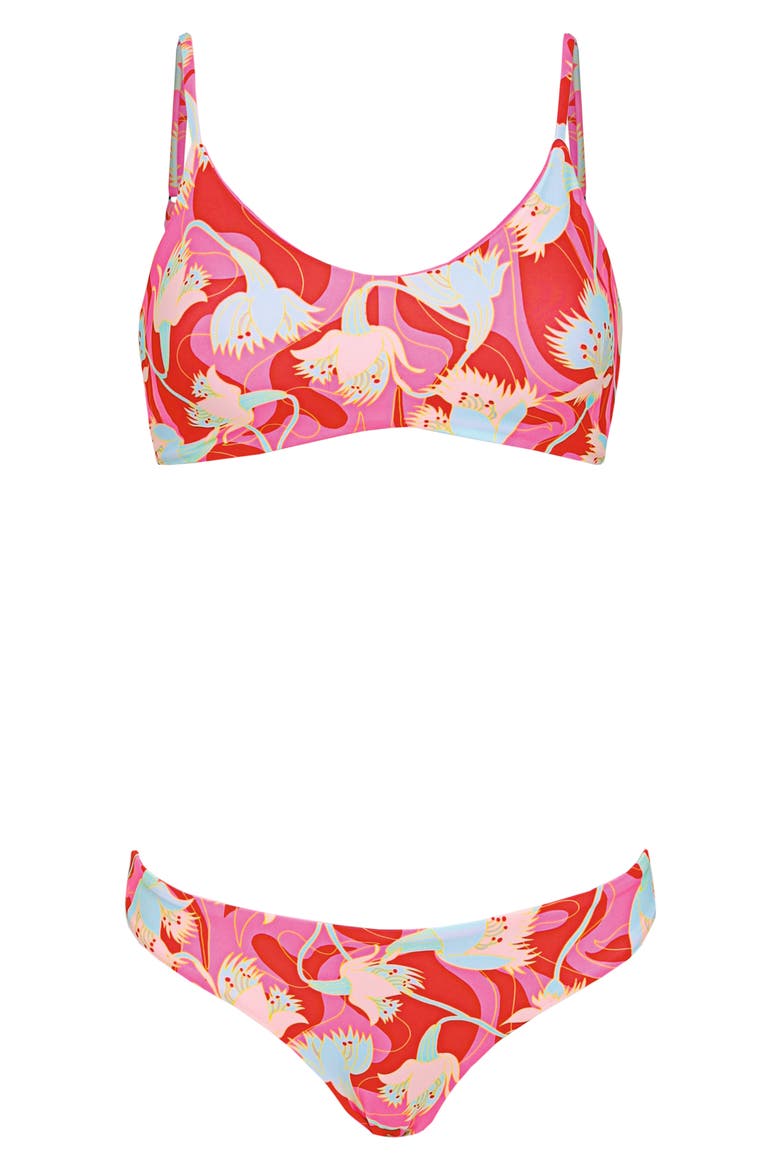 Floral Rush Flirt Reversible Bikini Bottoms, Alternate, color, PINK