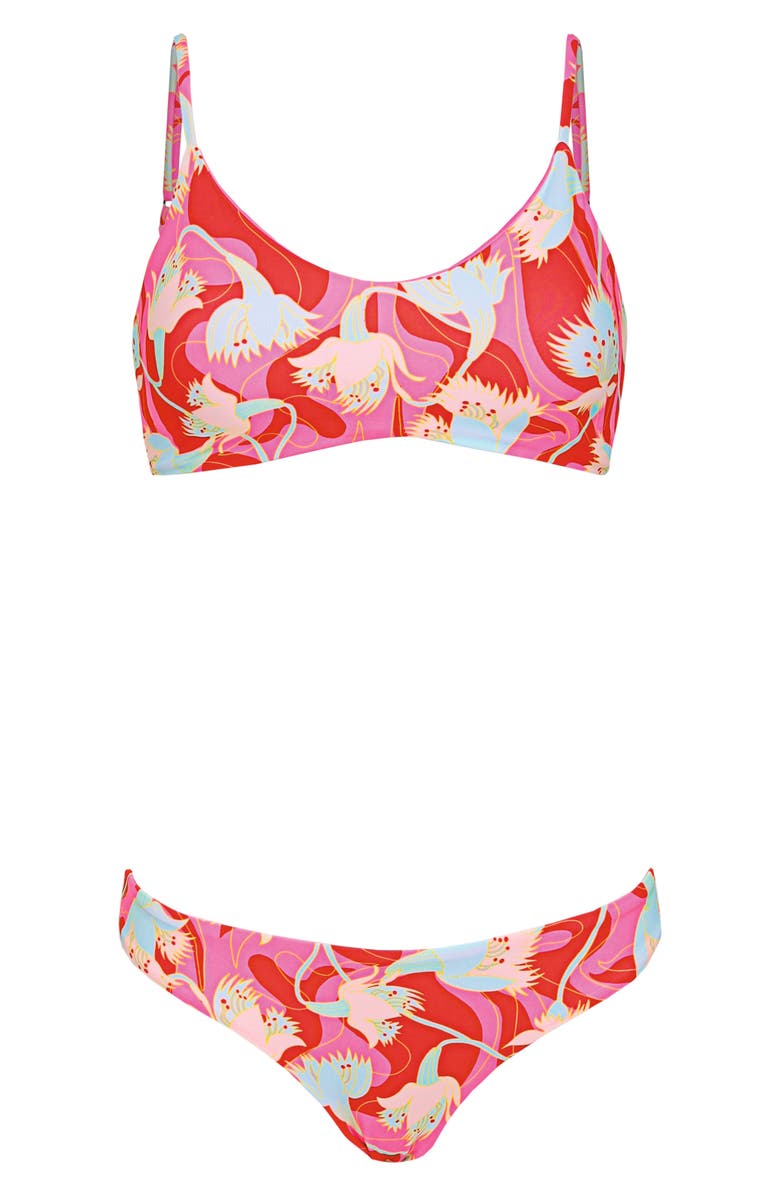 Maaji Floral Rush Lanai Reversible Bikini Top, Alternate, color, Pink