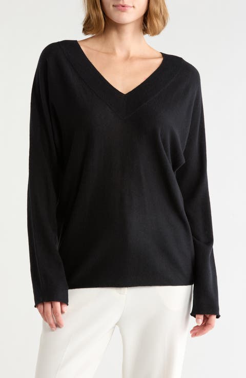 Double 'V' Wool, Silk & Cashmere Sweater