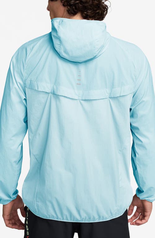 Nike Stride Dri-fit Uv Hooded Running Jacket In Glacier Blue