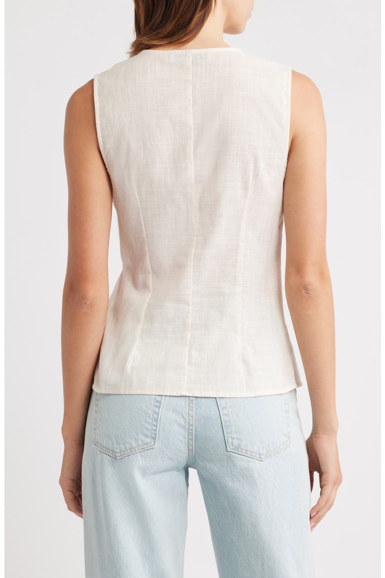 Vanni Wrap Front Cotton Top, Alternate, color, CREAM