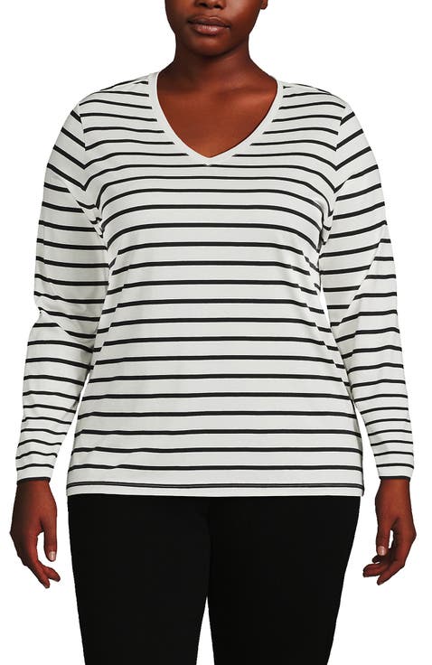 Supima Cotton Long Sleeve V-Neck T-Shirt