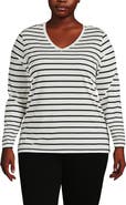 Lands' End Supima Cotton Long Sleeve V-Neck T-Shirt