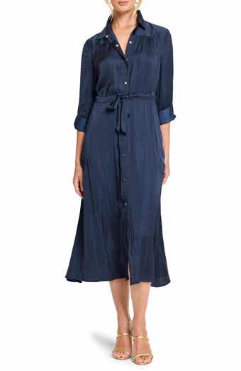 Julie Crinkle Satin Midi Dress