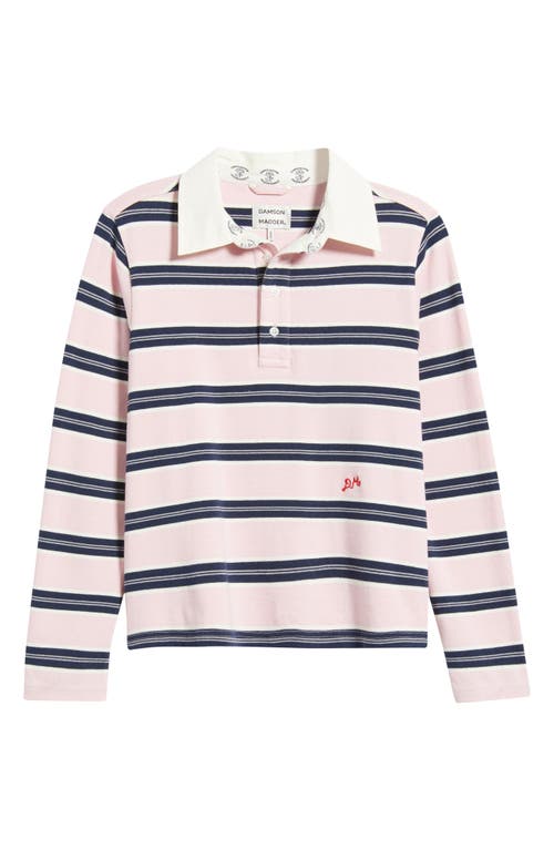 Damson Madder Cassia Shrunken Organic Cotton Rugby Shirt In Blue