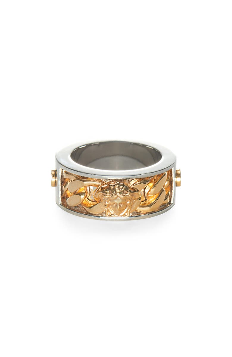 Versace Medusa Ring, Main, color, 