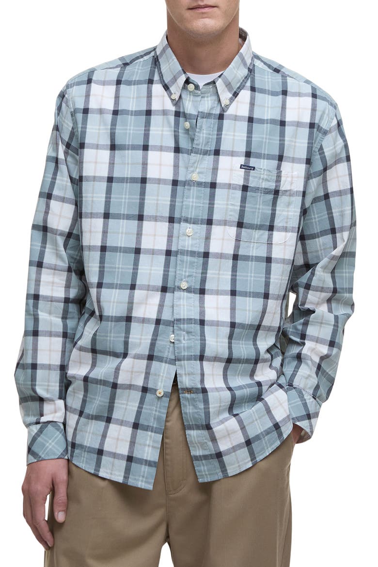 Laggon Trim Fit Check Cotton Button-Down Shirt, Main, color, NORTHSHORE TARTAN