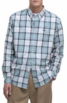 Laggon Trim Fit Check Cotton Button-Down Shirt