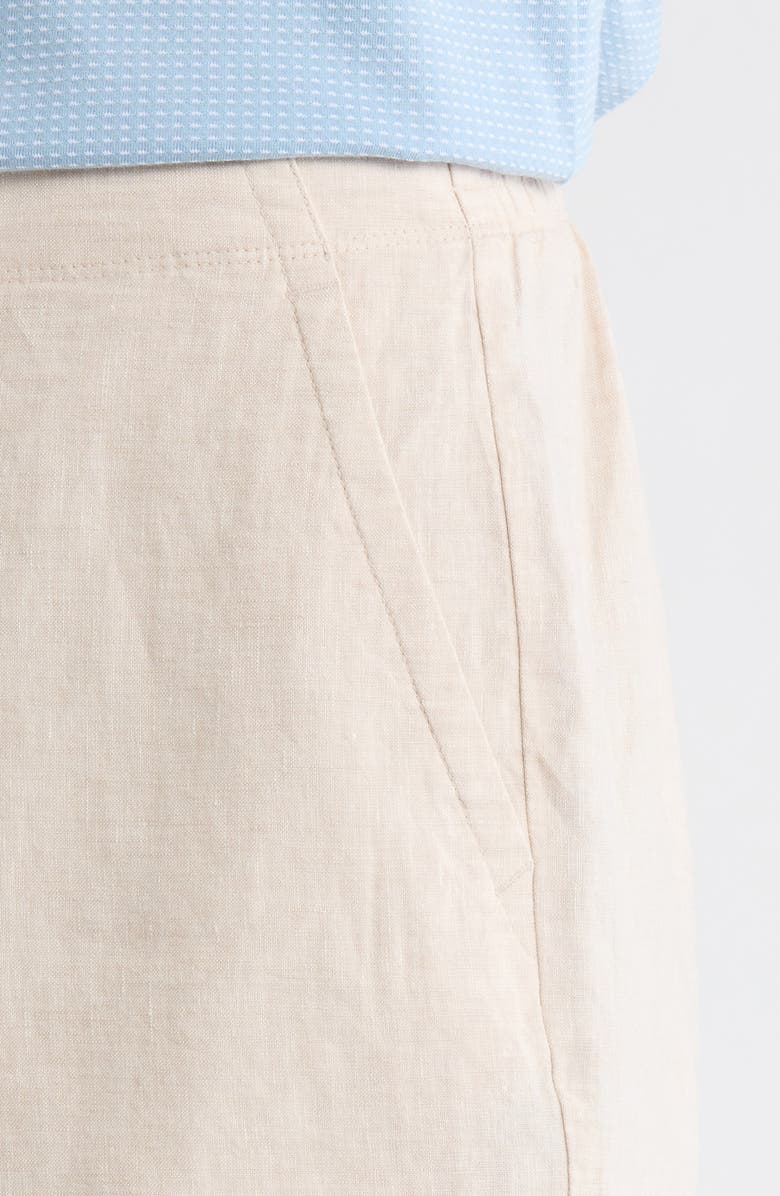 Nordstrom Flat Front Linen Chino Shorts, Alternate, color, Beige Pumice