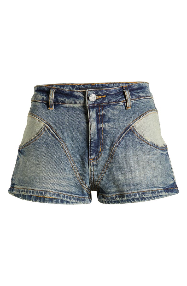 PURPLE BRAND Paneled Denim Shorts, Alternate, color, 
