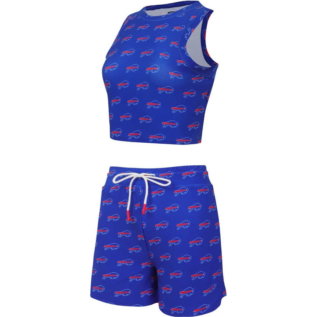 Concepts Sport Buffalo Bills Gauge Allover Print Cropped Tank Top & Shorts Sleep Set