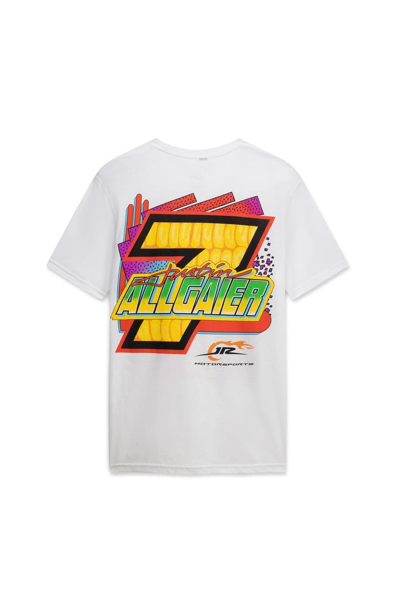 JR MOTORSPORTS OFFICIAL TEAM APPAREL Men's JR Motorsports Official Team Apparel White Justin Allgaier Brandt T-Shirt, Alternate, color, White