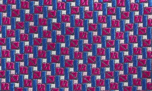 Canali Geometric Silk Tie In Purple