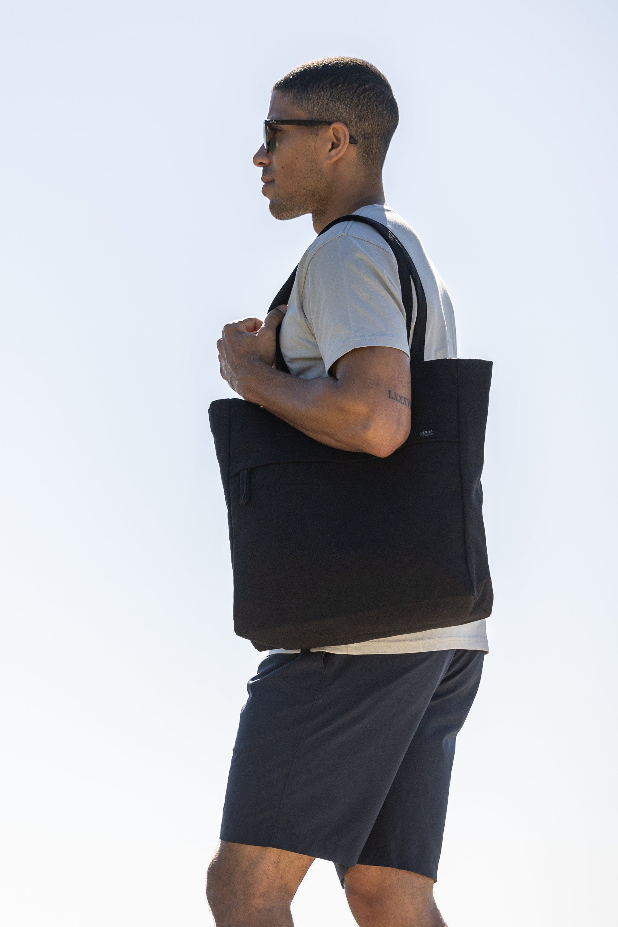 Terra Thread Organic Cotton Canvas Work Tote Bag, Alternate, color, Ivory Black