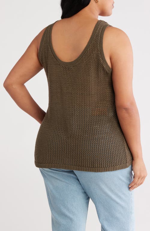 Sanctuary Open Stitch Cotton Sweater Tank In Brown