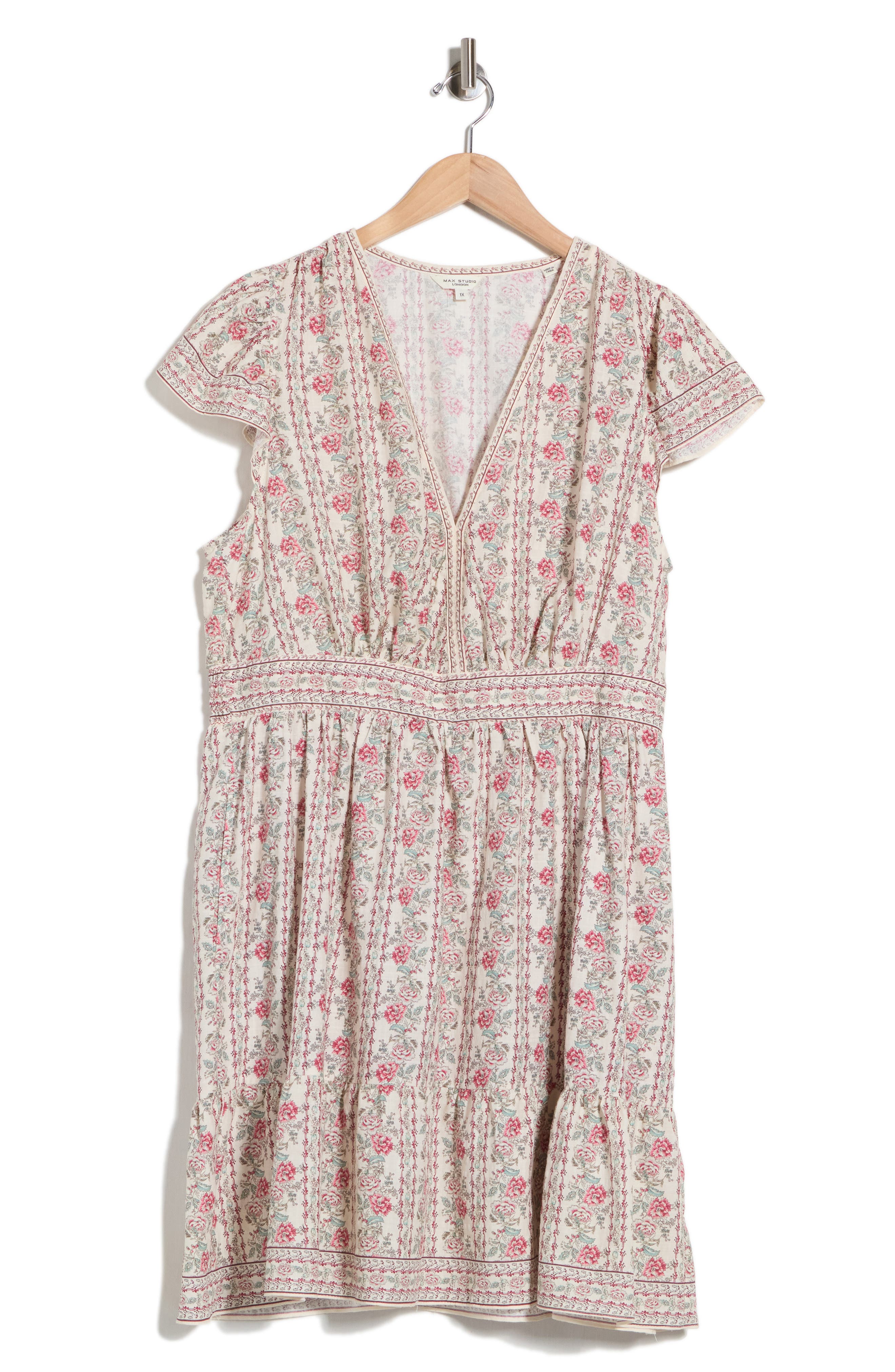 Flutter Sleeve Floral Tiered Dress