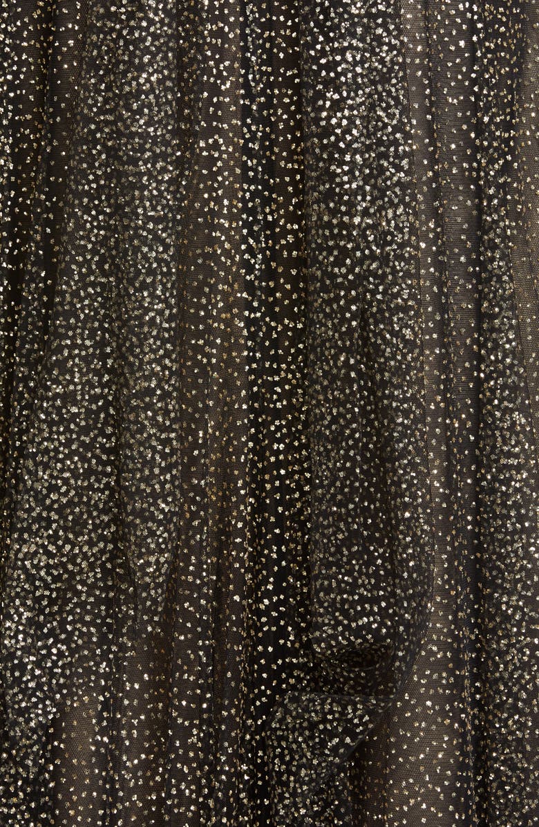 Marchesa Notte Long Sleeve Shimmer Tulle Gown, Alternate, color, 