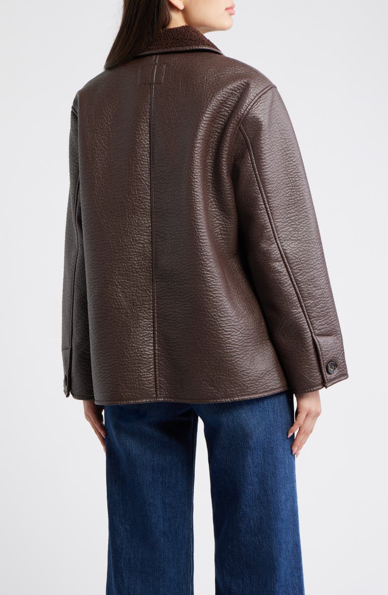Rails Luis Faux Leather Jacket with Faux Shearling Collar, Alternate, color, Walnut