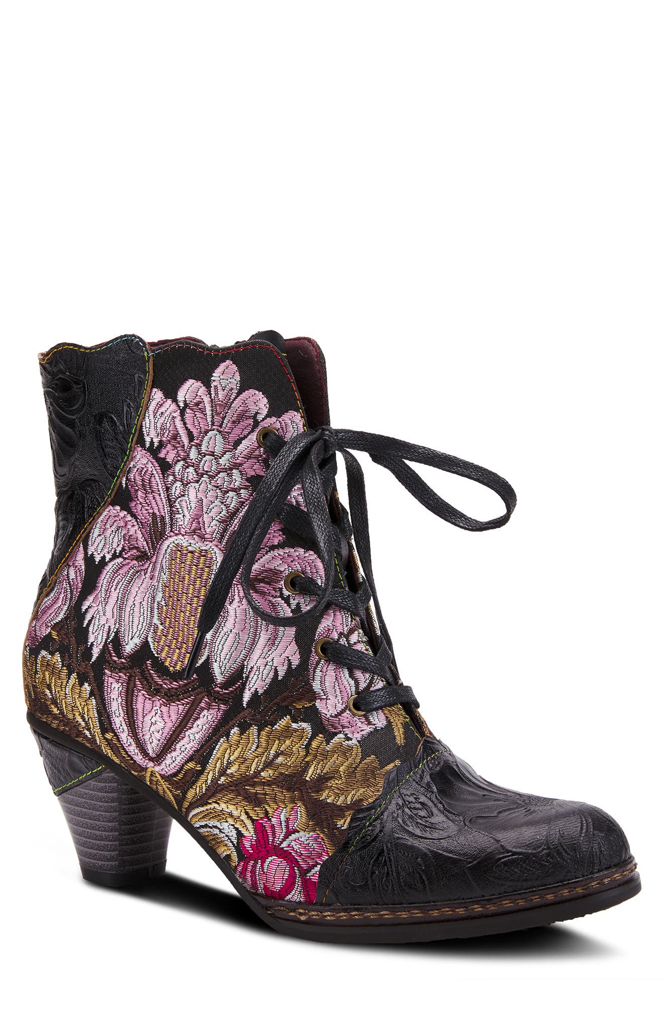 L'Artiste by Spring Step L'Artiste Siren Bootie, Main, color, Black Multi