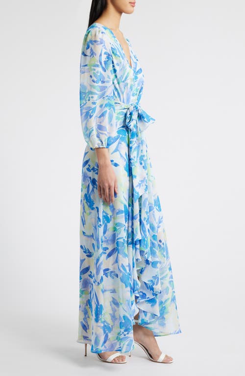 ELIZA J ELIZA J FLORAL PRINT LONG SLEEVE MAXI DRESS
