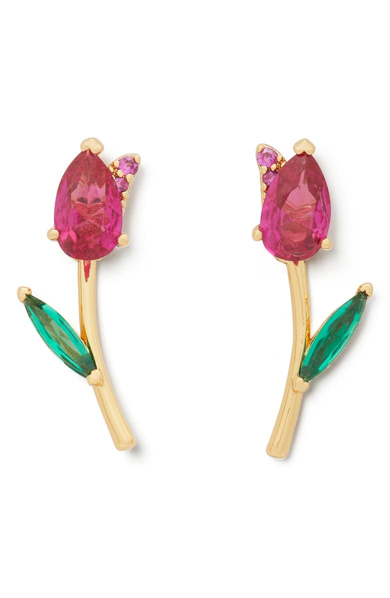 Kate Spade New York tulip front/back earrings, Main, color, 