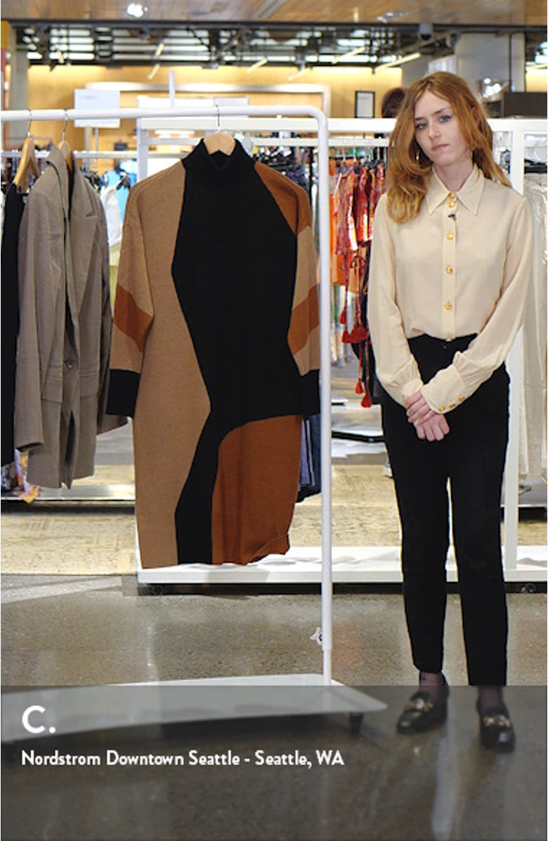 Colorblock Turtleneck Sweater Dress, sales video thumbnail