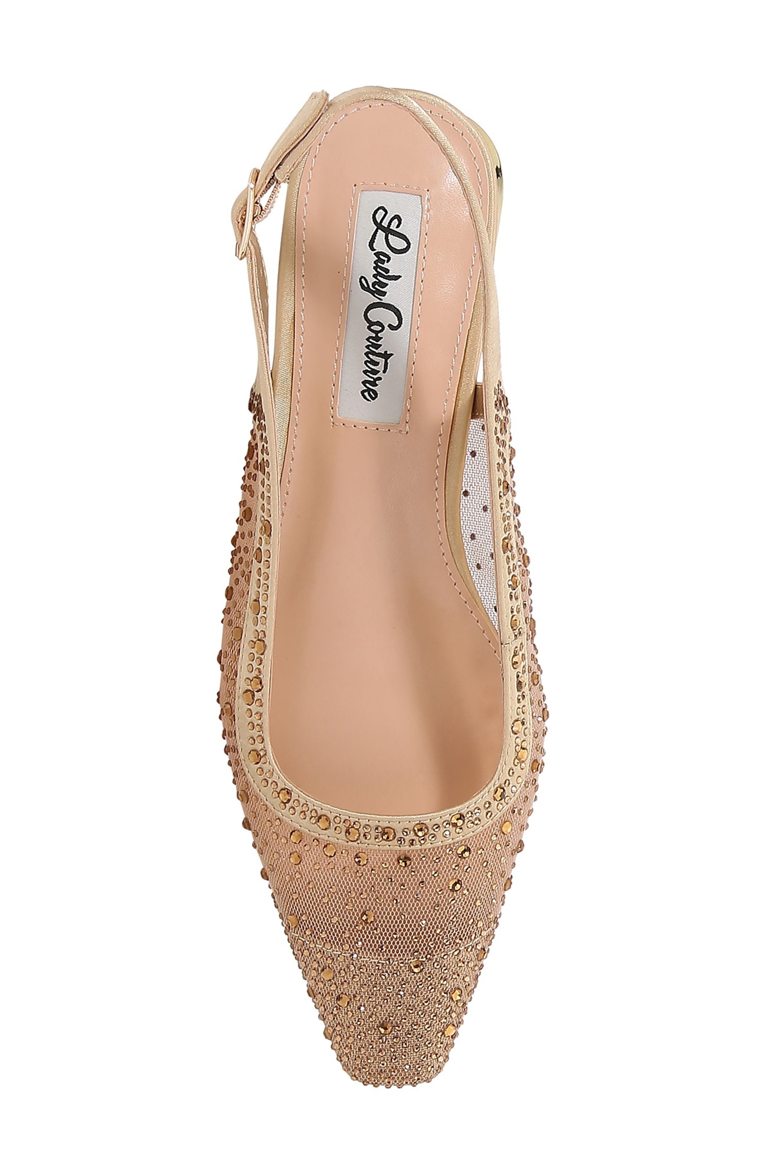 Kar Embellished Slingback Flat, Alternate, color, GOLD