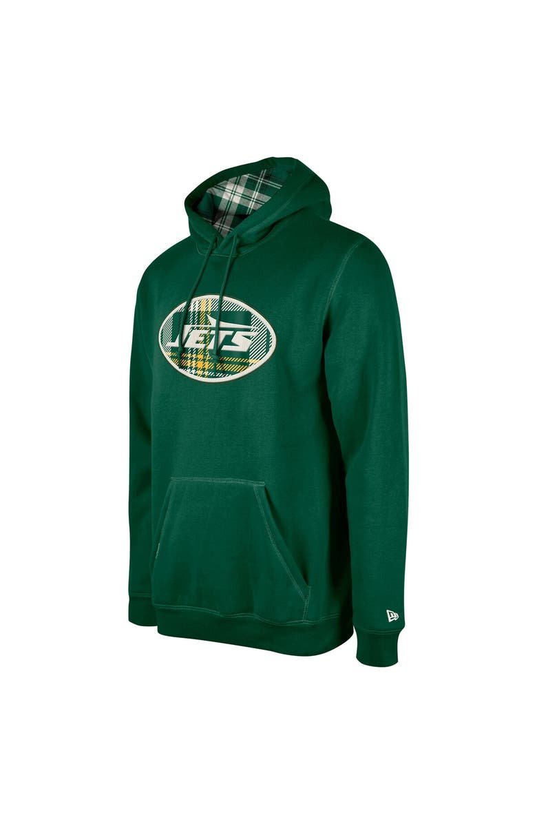 New Era Men's New Era Green New York Jets 3rd Down Plaid Pullover Hoodie, Alternate, color, Green