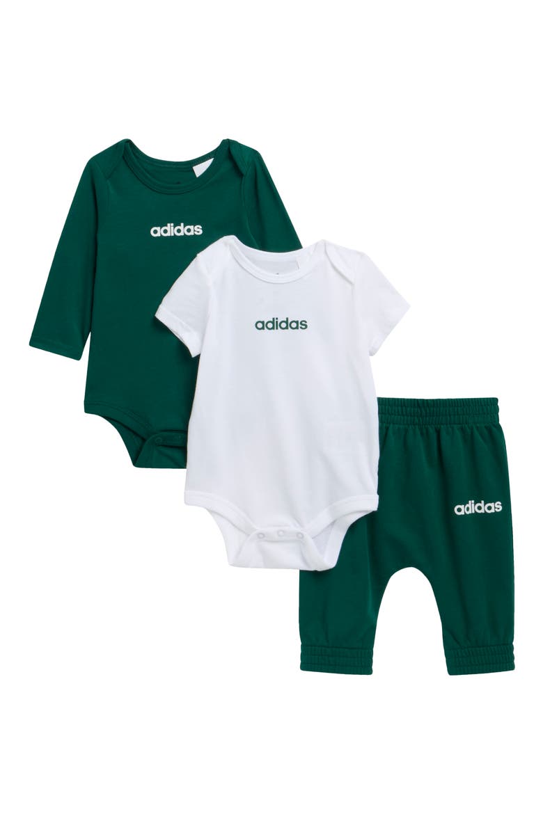 Kids' 3-Piece Bodysuit & Pants Set, Main, color, GREEN W WHITE