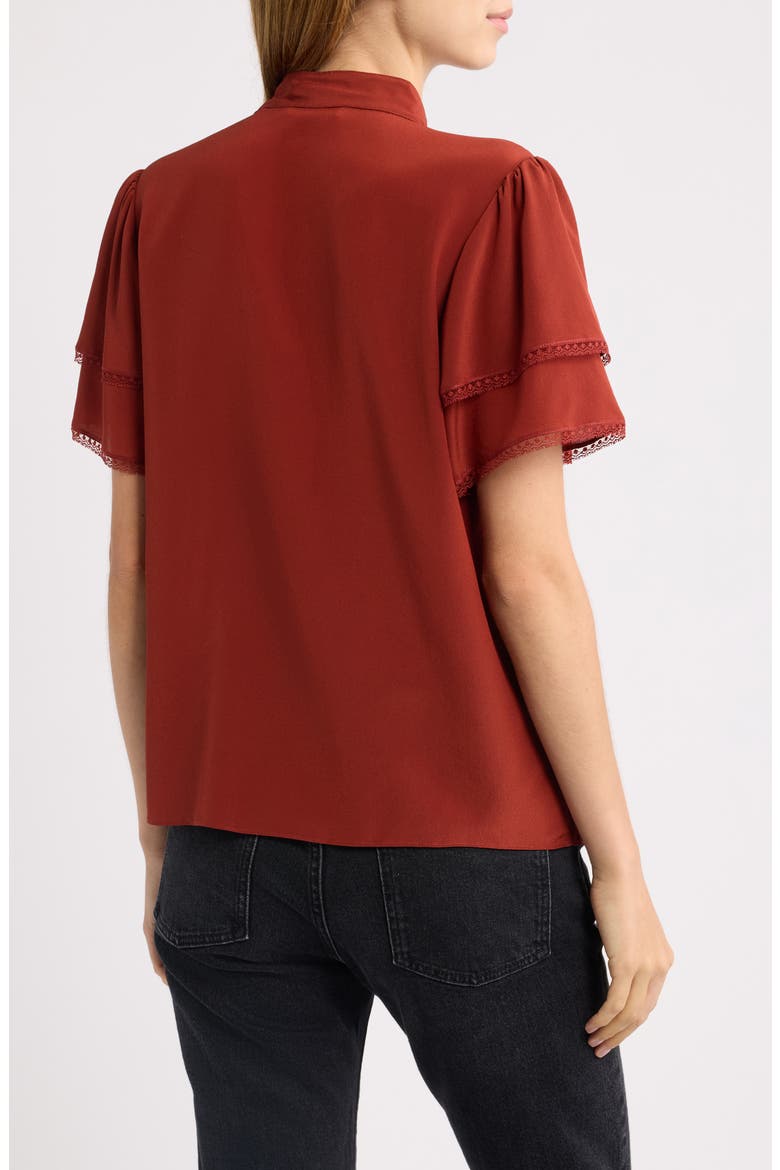 Arcadia Layered Ruffle Silk Top, Alternate, color, PAPRIKA