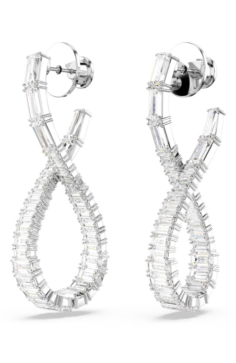 Swarovski Hyperbola Drop Earrings, Alternate, color, Silver