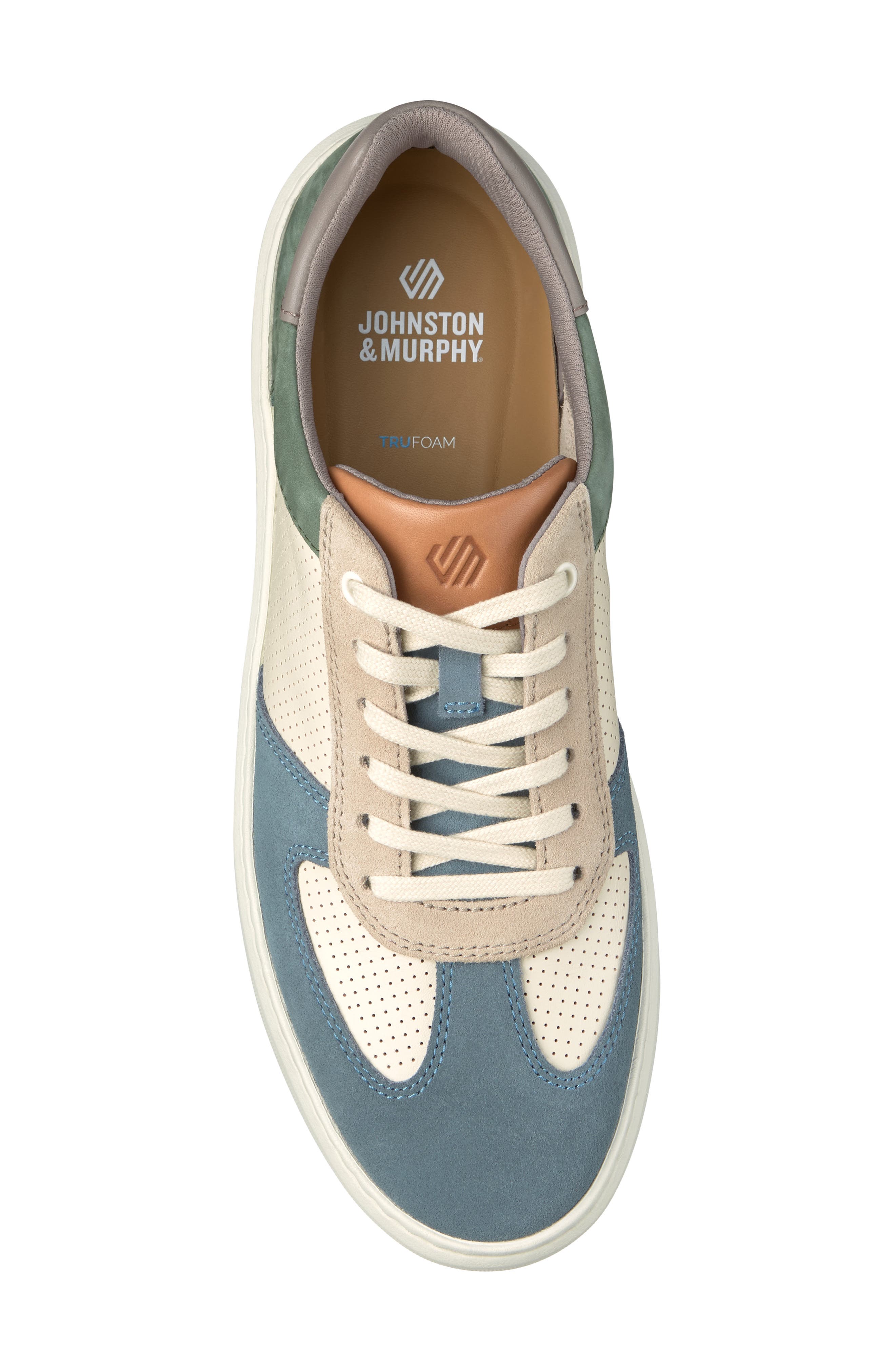 Anders T-Toe Sneaker, Alternate, color, BLUE/ GREEN SUEDE/ WHITE FULL