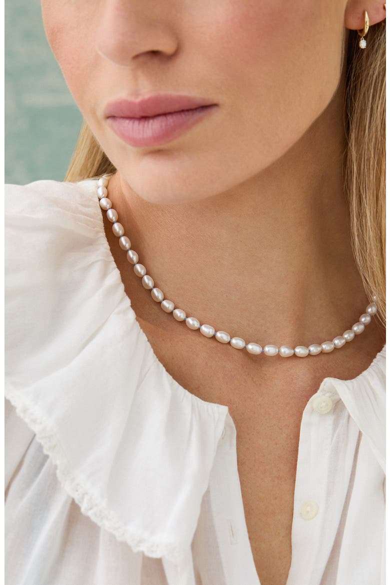 Freshwater Pearl Knot Necklace, Alternate, color, 14K YELLOW GOLD/ PEARL