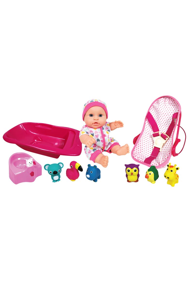 8 Inch Baby Doll Bath Time Playset, Ages 2+, Main, color, Multicolored