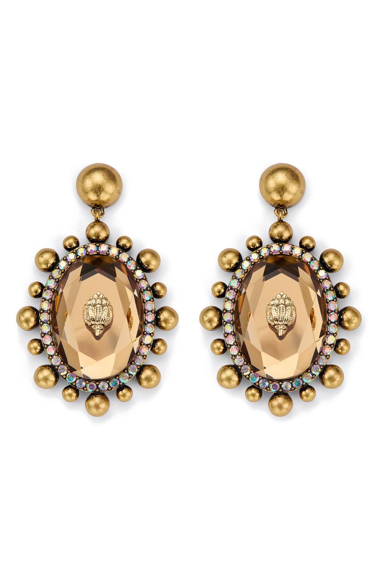 Kurt Geiger London Eagle Head Crystal Drop Earrings, Main, color, Light Colorado